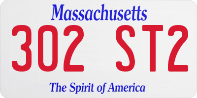 MA license plate 302ST2