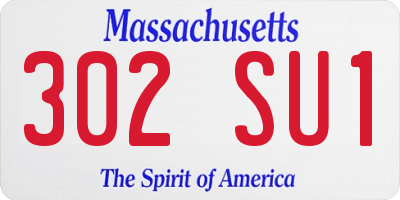 MA license plate 302SU1