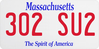MA license plate 302SU2