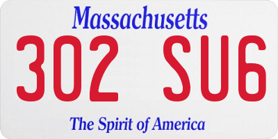 MA license plate 302SU6