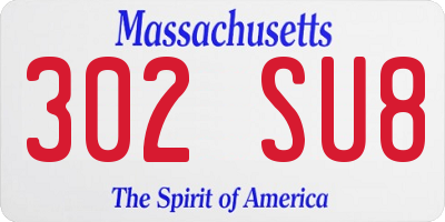 MA license plate 302SU8