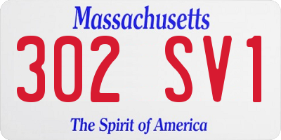 MA license plate 302SV1
