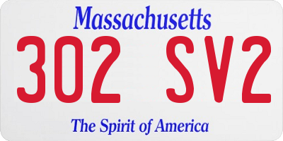 MA license plate 302SV2