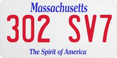MA license plate 302SV7