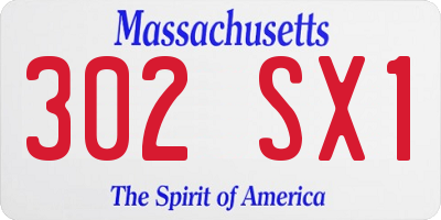 MA license plate 302SX1