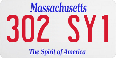 MA license plate 302SY1