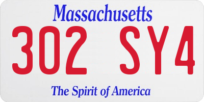 MA license plate 302SY4