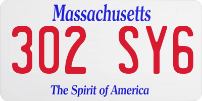 MA license plate 302SY6