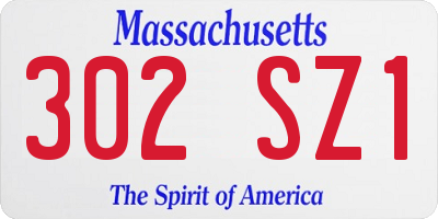MA license plate 302SZ1