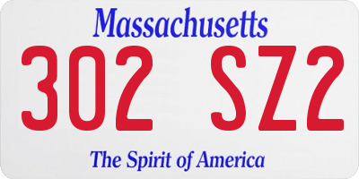 MA license plate 302SZ2