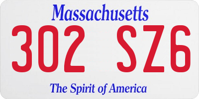 MA license plate 302SZ6