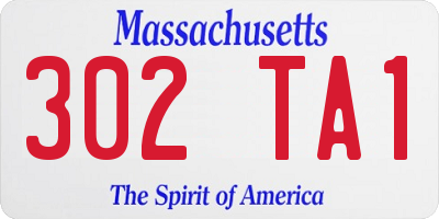 MA license plate 302TA1