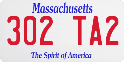 MA license plate 302TA2