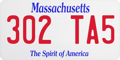 MA license plate 302TA5