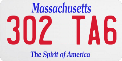 MA license plate 302TA6