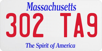 MA license plate 302TA9