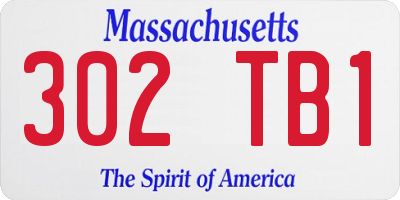 MA license plate 302TB1