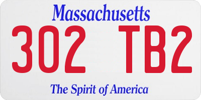MA license plate 302TB2