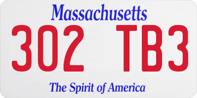 MA license plate 302TB3