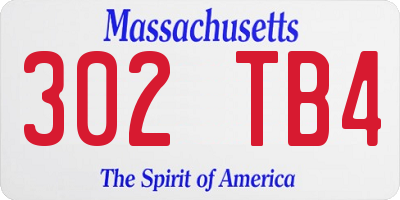 MA license plate 302TB4