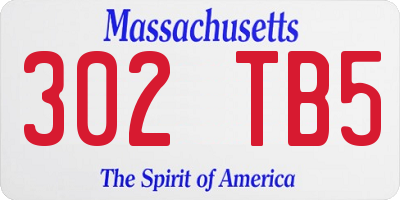 MA license plate 302TB5