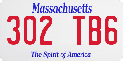 MA license plate 302TB6