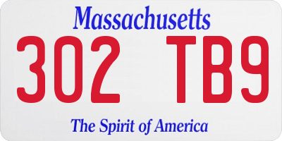 MA license plate 302TB9