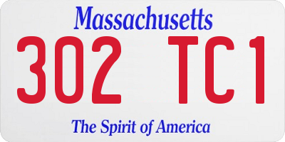 MA license plate 302TC1