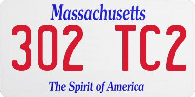 MA license plate 302TC2