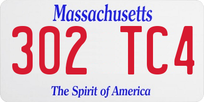 MA license plate 302TC4