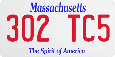 MA license plate 302TC5