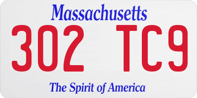 MA license plate 302TC9