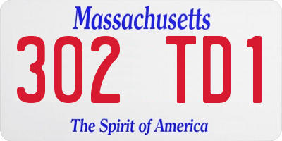 MA license plate 302TD1