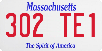 MA license plate 302TE1