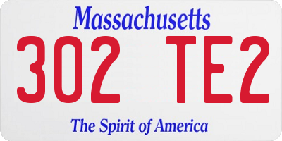 MA license plate 302TE2