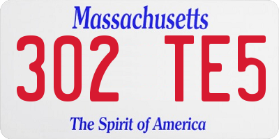 MA license plate 302TE5