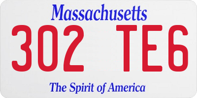 MA license plate 302TE6