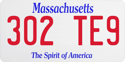 MA license plate 302TE9