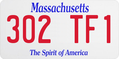 MA license plate 302TF1
