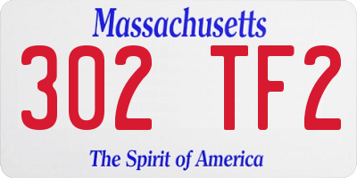 MA license plate 302TF2