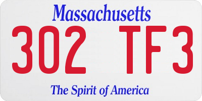 MA license plate 302TF3