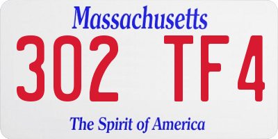 MA license plate 302TF4