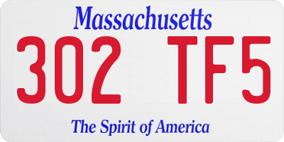MA license plate 302TF5