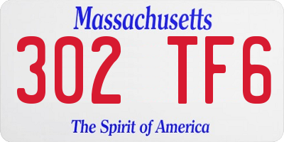 MA license plate 302TF6