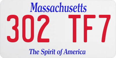 MA license plate 302TF7