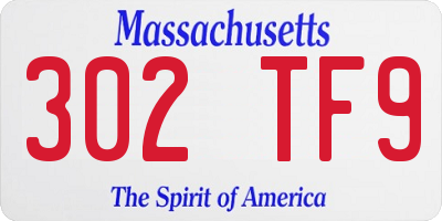 MA license plate 302TF9