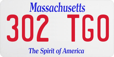 MA license plate 302TG0