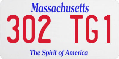 MA license plate 302TG1