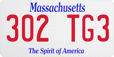 MA license plate 302TG3
