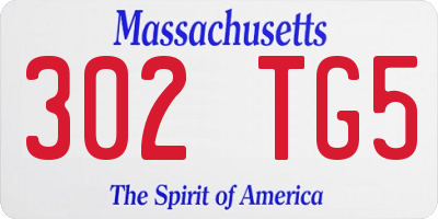 MA license plate 302TG5
